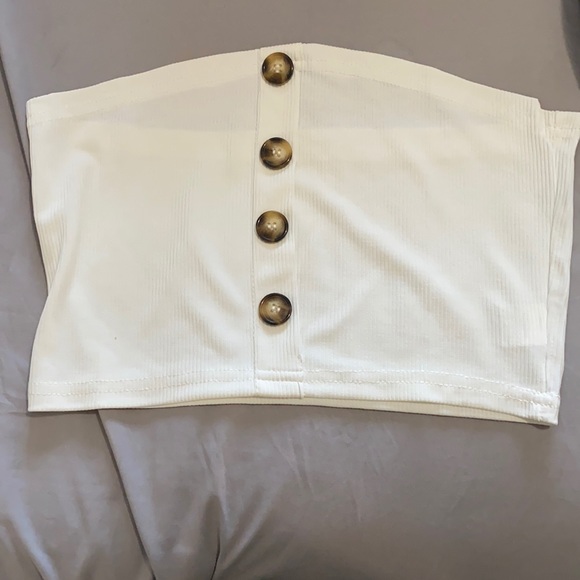 NWT Shein white tube top with front button details - Picture 2 of 6
